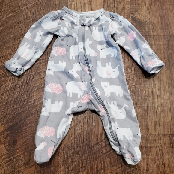 Carters 3 Just One You Baby Girl Footed Pajamas Sleep PJs Pink Koala Hedgehog NB - Picture 7 of 13